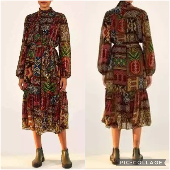 Farm Rio Dress Rauti Midi Dress in Small Multicolor - Picture 3 of 16